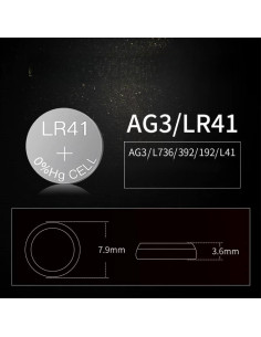 25 Baterías de Botón Alcalinas LR41 1.5V AG3 QLQXQTy 2