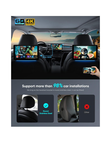 Reproductor de Video para Auto GTRUI 10.1" Android 4K Touch