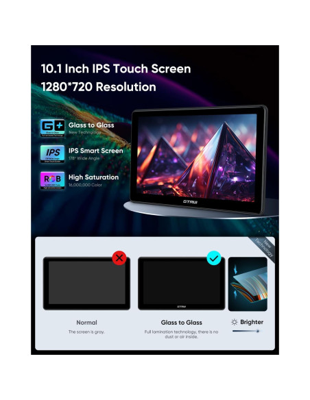 Reproductor de Video para Auto GTRUI 10.1" Android 4K Touch