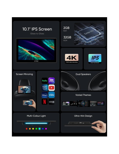 Reproductor de Video para Auto GTRUI 10.1" Android 4K Touch
