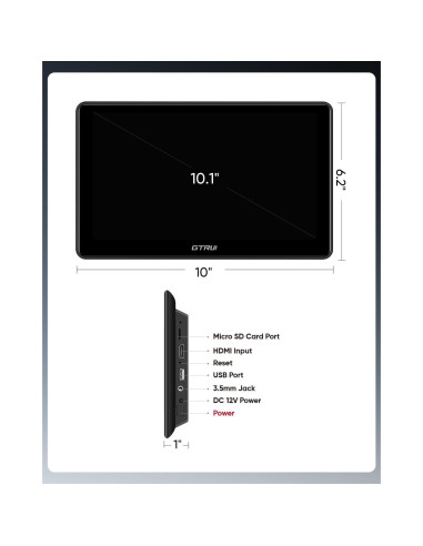 Reproductor de Video para Auto GTRUI 10.1" Android 4K Touch