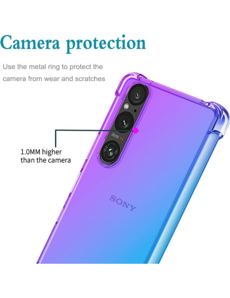 Funda Protectora TPU Sony Xperia 1 V Morado/Azul 6.5"