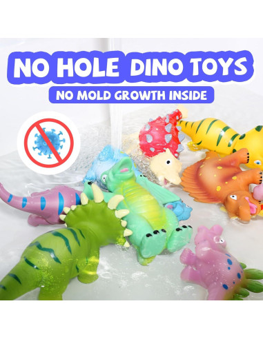 Juguetes de Baño Dinosaurios Hely Cancy 12 Piezas Sin Agujeros