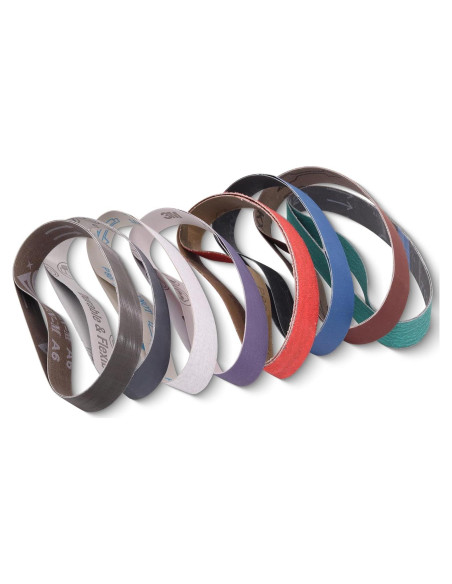 Cintas de Lijado 1x18" SHUTTLE GENIUS 16 Pcs Granos Variados