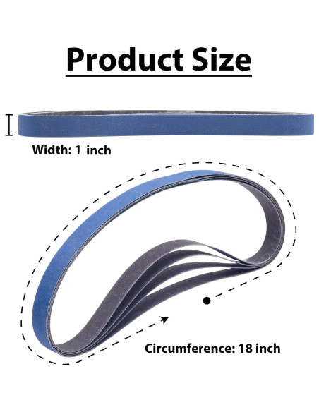 Cintas de Lijado 1x18" SHUTTLE GENIUS 16 Pcs Granos Variados