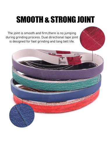 Cintas de Lijado 1x18" SHUTTLE GENIUS 16 Pcs Granos Variados