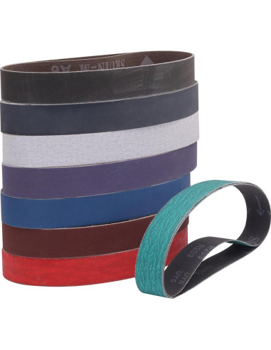 Cintas de Lijado 1x18" SHUTTLE GENIUS 16 Pcs Granos Variados