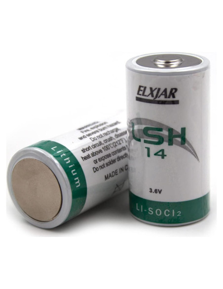 Batería de Litio Cloruro de Tionilo elxjar LSH14 3.6V 6.5Ah 2-Pack