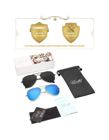 Gafas de Sol Livh Aviador Polarizadas UV400 Oro/Azul