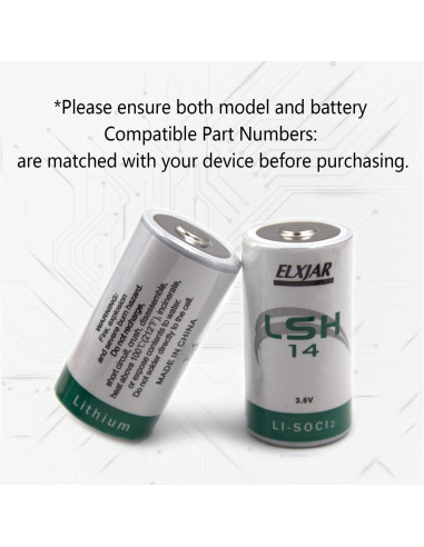 Batería de Litio Cloruro de Tionilo elxjar LSH14 3.6V 6.5Ah 2-Pack