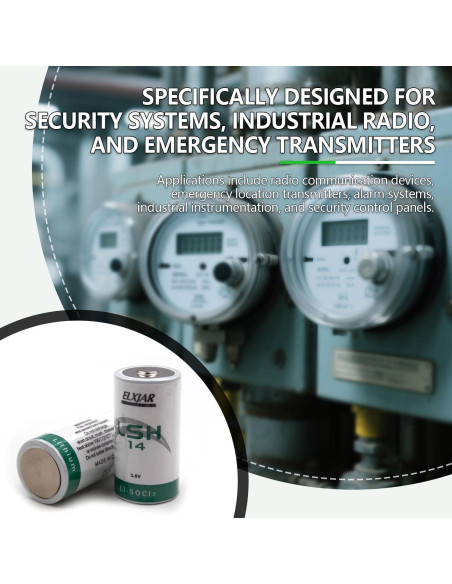 Batería de Litio Cloruro de Tionilo elxjar LSH14 3.6V 6.5Ah 2-Pack