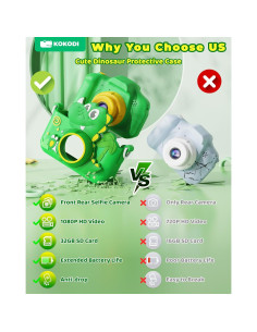 Cámara Digital KOKODI X5 para Niños 48MP 1080P Verde 2