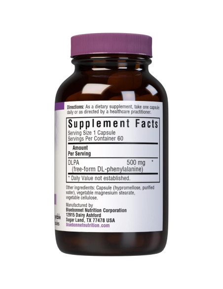 Cápsulas Vegetales DLPA 500mg Bluebonnet - Soporte Nervioso