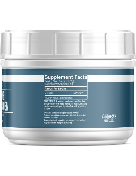 Colágeno bovino en polvo Earthborn Elements 298 g puro
