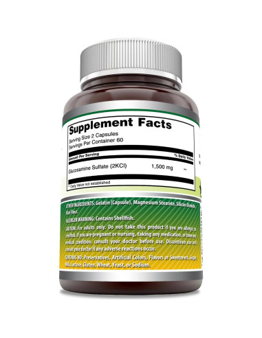 Suplemento de Glucosamina Amazing Formulas 1500 Mg 120 Cápsulas