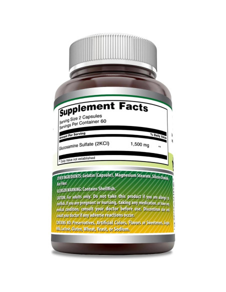 Suplemento de Glucosamina Amazing Formulas 1500 Mg 120 Cápsulas