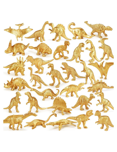 Figuras de Dinosaurios Dorados AugToy 48PCS Decoración Fiesta