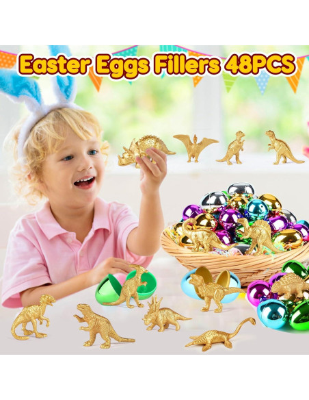 Figuras de Dinosaurios Dorados AugToy 48PCS Decoración Fiesta