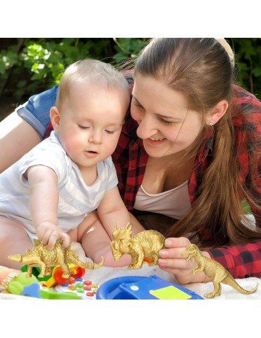 Figuras de Dinosaurios Dorados AugToy 48PCS Decoración Fiesta