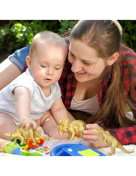 Figuras de Dinosaurios Dorados AugToy 48PCS Decoración Fiesta