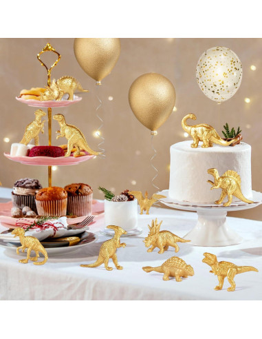 Figuras de Dinosaurios Dorados AugToy 48PCS Decoración Fiesta