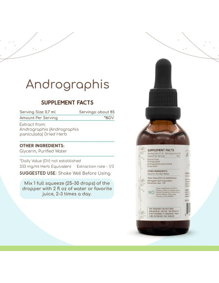 Extracto de hierbas Andrographis B60 HerbEra 59 ml sin alcohol