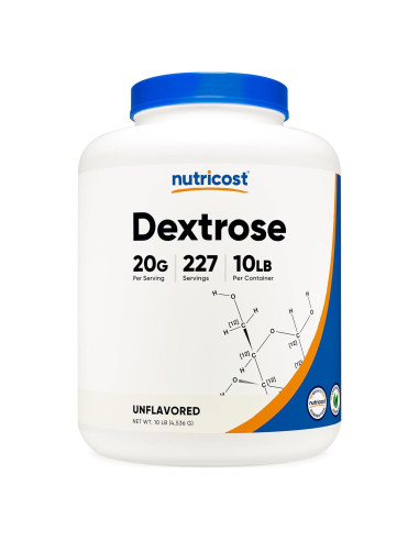 Polvo de Dextrosa Nutricost 4.54 kg - Sin OGM, Sin Gluten