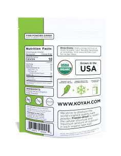 Polvo de Kale Orgánico KOYAH - Liofilizado 30 Tazas Fresco 2