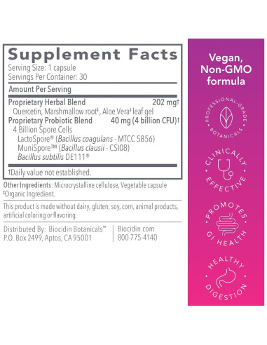 Biocidin Proflora 4R Probioticos Esporulados 30 Capsulas Veganas