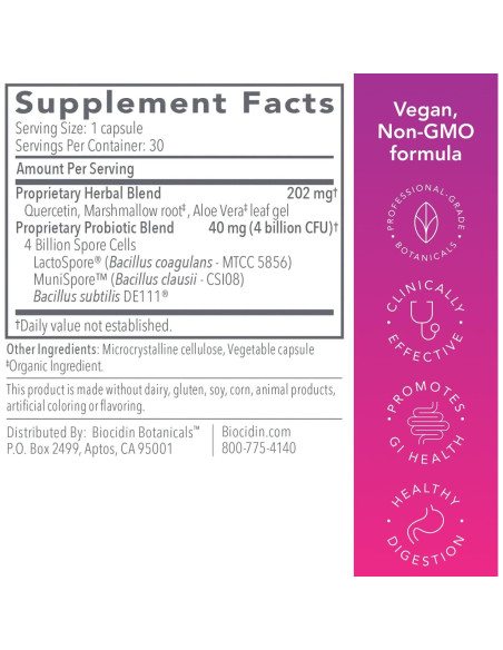 Biocidin Proflora 4R Probioticos Esporulados 30 Capsulas Veganas