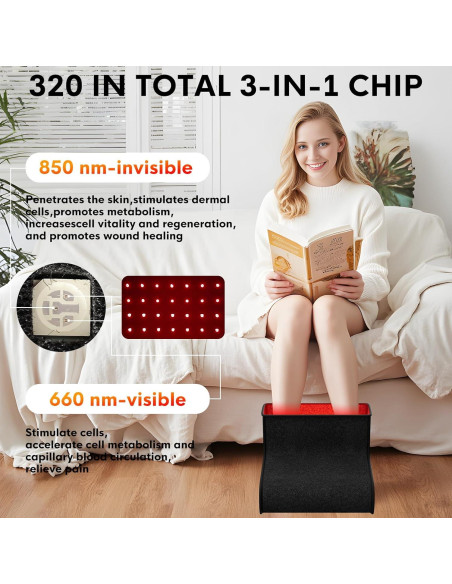 Terapia de Luz Roja para Pies EPOE, 320 LEDs, Alivio Dolor Terapia de Luz Roja para Pies EPOE, 320 LEDs, Alivio Dolor