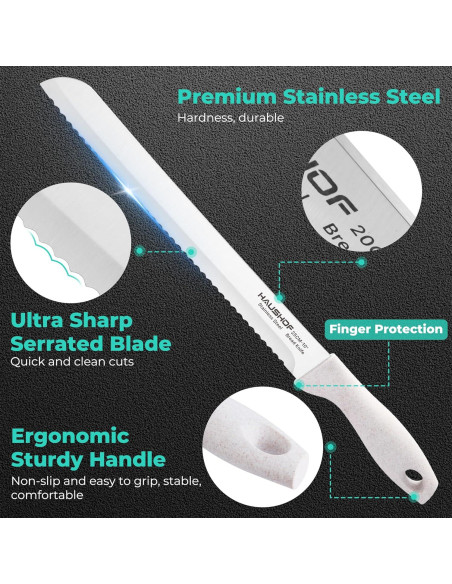 Cuchillo de Pan HAUSHOF 25.4 cm Acero Inoxidable Serrado