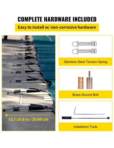 Cubierta de Seguridad para Piscina VEVOR 5.49x10.97m Verde