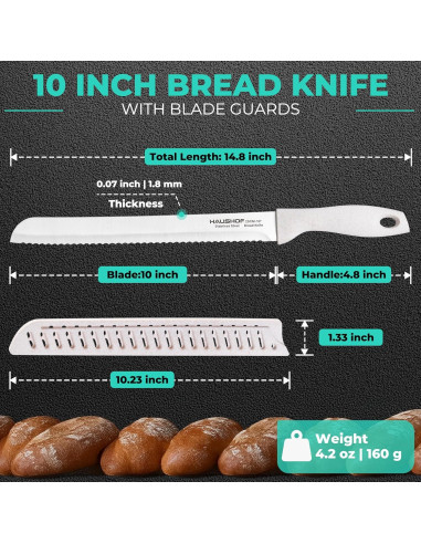 Cuchillo de Pan HAUSHOF 25.4 cm Acero Inoxidable Serrado