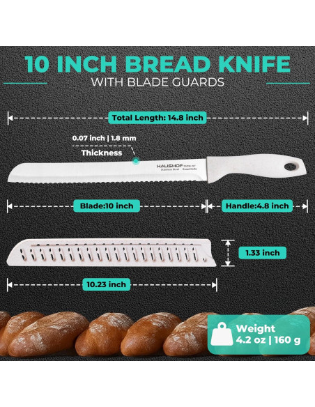 Cuchillo de Pan HAUSHOF 25.4 cm Acero Inoxidable Serrado