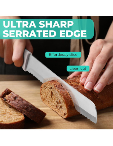 Cuchillo de Pan HAUSHOF 25.4 cm Acero Inoxidable Serrado