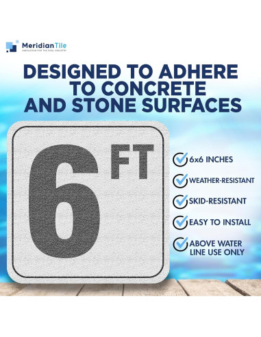 Marcadores de Profundidad de Piscina Vinilo Azulejo 15x15 cm