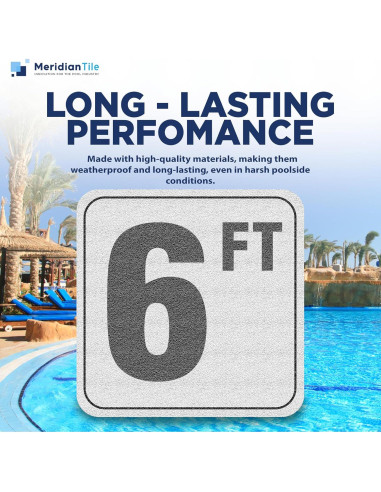 Marcadores de Profundidad de Piscina Vinilo Azulejo 15x15 cm