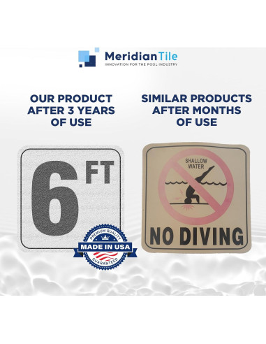 Marcadores de Profundidad de Piscina Vinilo Azulejo 15x15 cm