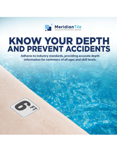 Marcadores de Profundidad de Piscina Vinilo Azulejo 15x15 cm