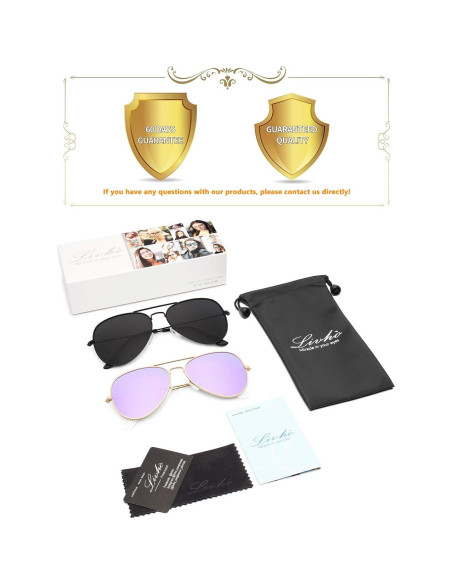 Gafas de Sol Livh Aviador Polarizadas UV400 Dorado Lila