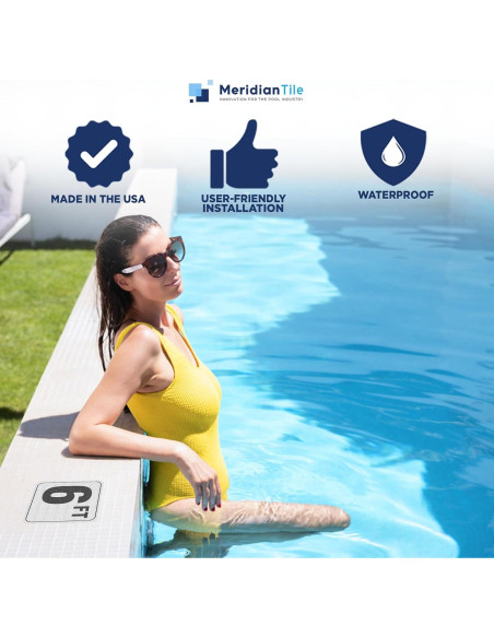 Marcadores de Profundidad de Piscina Vinilo Azulejo 15x15 cm