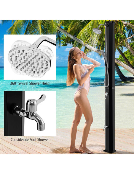 Ducha Exterior Solar Goplus 9.3 Galones 7.2 Pies Ajustable