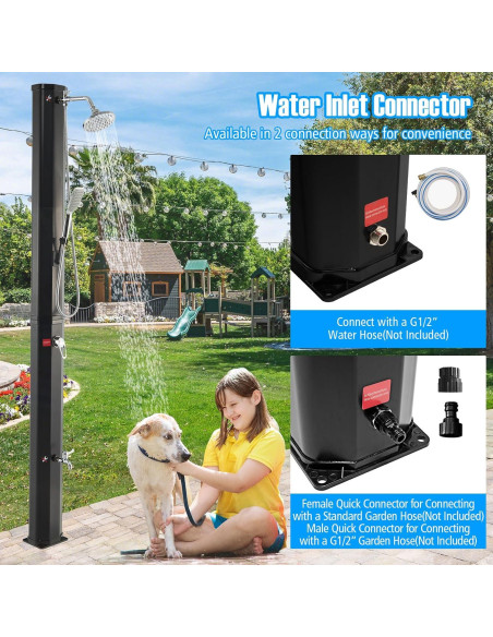 Ducha Exterior Solar Goplus 9.3 Galones 7.2 Pies Ajustable