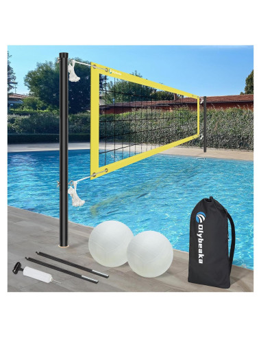 Juego de Voleibol de Piscina Olybeaka con Red Ajustable y 2 Pelotas
