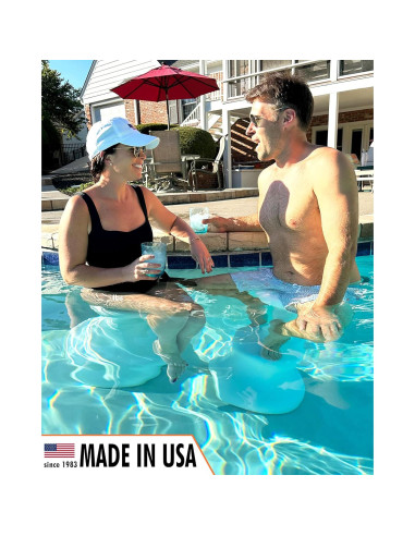 Taburete de piscina sumergible DUNNRITE 61 cm blanco