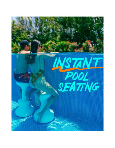 Taburete de piscina sumergible DUNNRITE 61 cm blanco