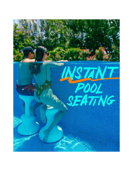 Taburete de piscina sumergible DUNNRITE 61 cm blanco