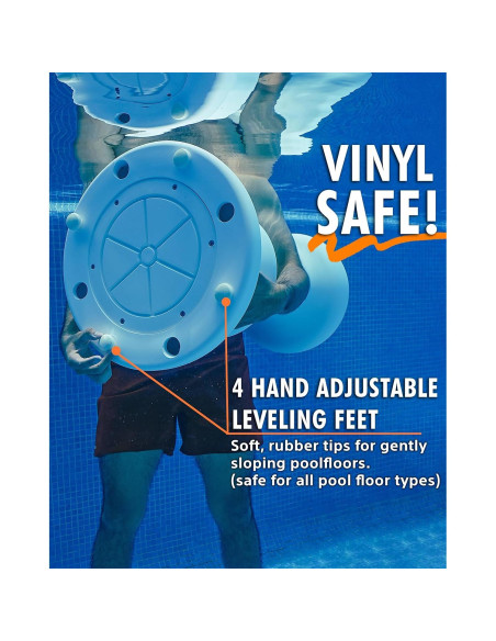 Taburete de piscina sumergible DUNNRITE 61 cm blanco