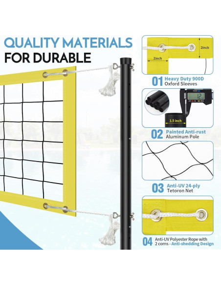 Juego de Voleibol de Piscina Olybeaka con Red Ajustable y 2 Pelotas